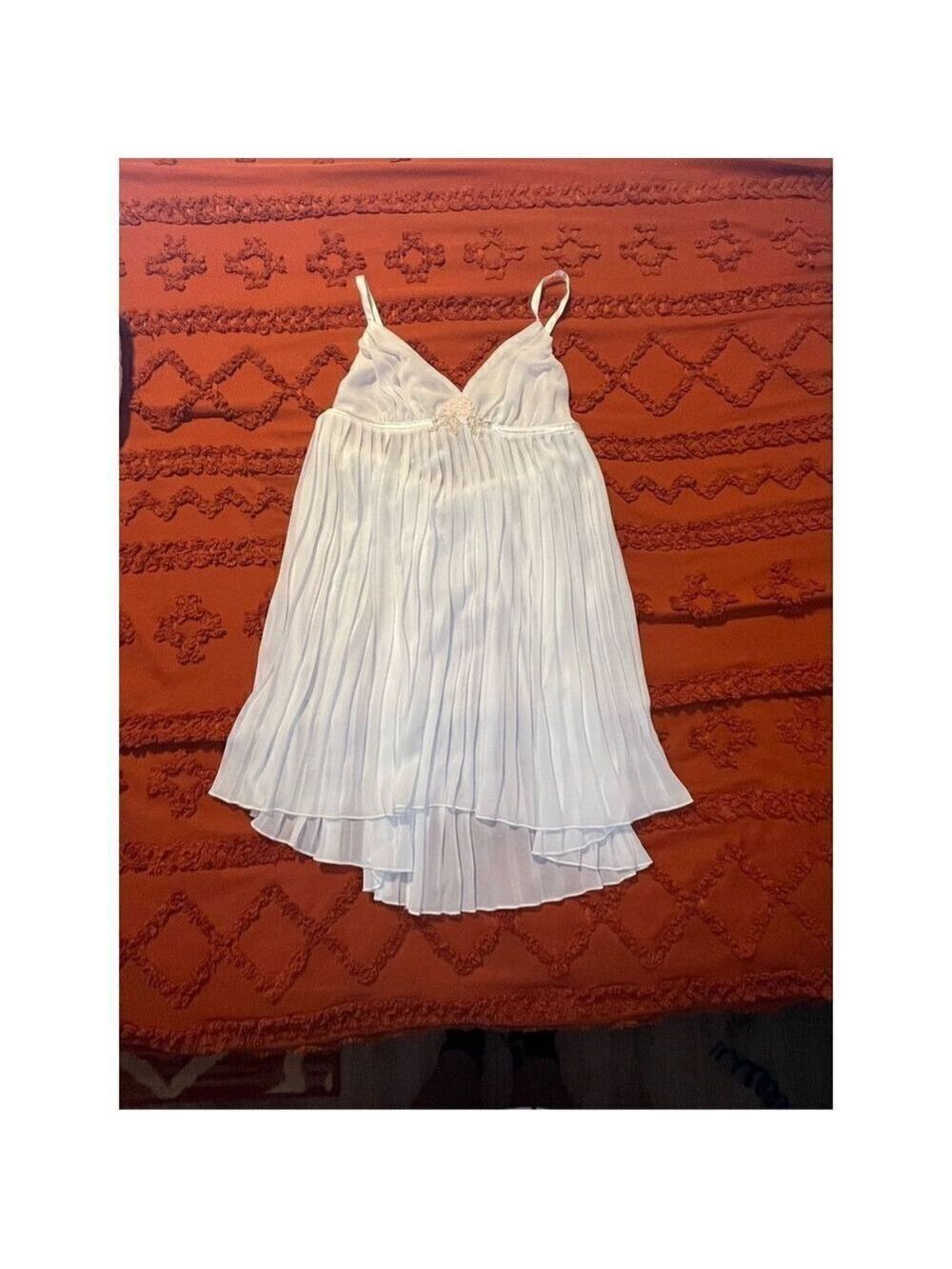 White mini spaghetti straps, panty, brand, new with tags, sexy Teddy nightie. Sz - Picture 13 of 16